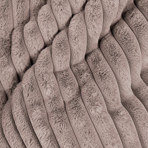 Grote Voetenbank - Ultra Pluche Corduroy Mink Fabric Close-up Image