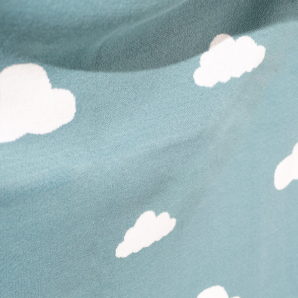 Bank Sierdeken - Gebreid Wolk Blauw Fabric Close-up Image