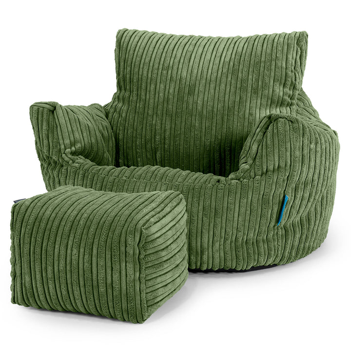 Kleuterfauteuil Zitzak 1-3 jaar oud - Corduroy Bosgroen 02