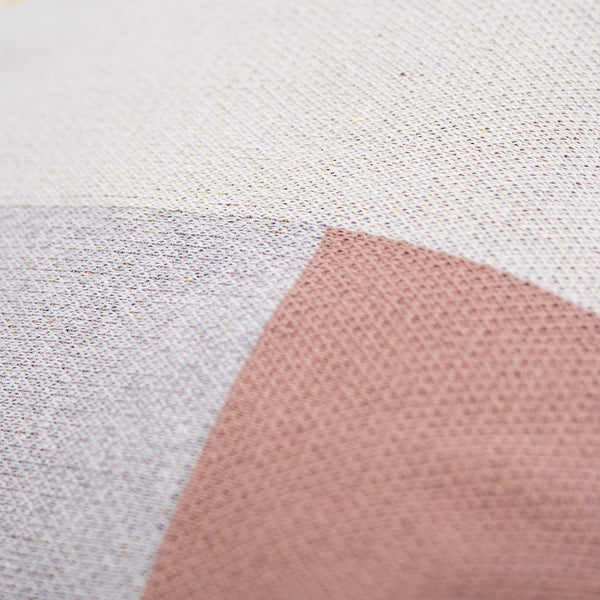 Kleine Voetenbank - Gebreid Kleurblok Grijs Fabric Close-up Image