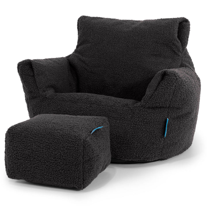 Kleuterfauteuil Zitzak 1-3 jaar oud - Boucle Graphite Grijs 02