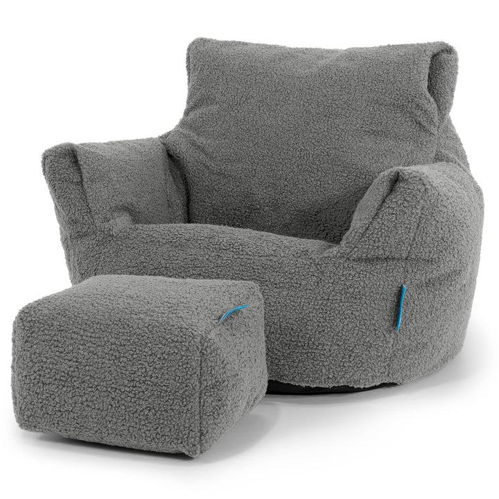 Kleuterfauteuil Zitzak 1-3 jaar oud - Boucle Grijs 02