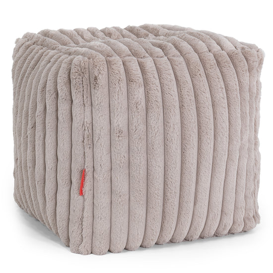 Würfel-Pouf- Hocker - Ultra Pluche Corduroy Mink 01