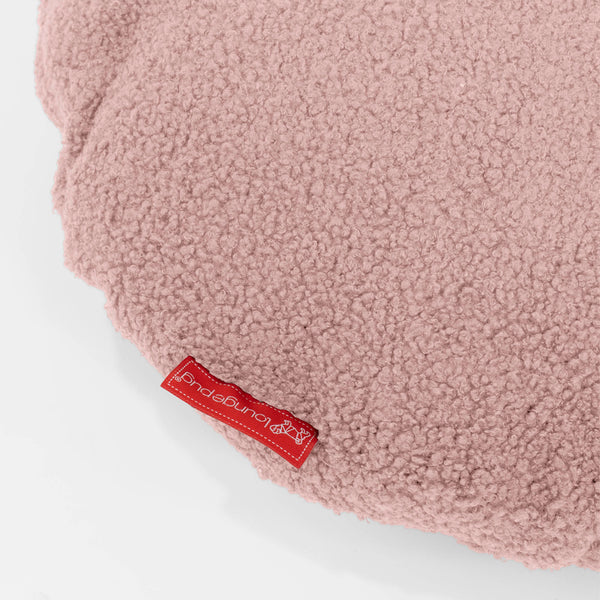 Kussenhoes Rond 50cm - Boucle Roze Fabric Close-up Image