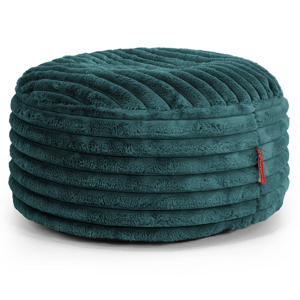 Ronde Poef - Ultra Pluche Corduroy Teal 01