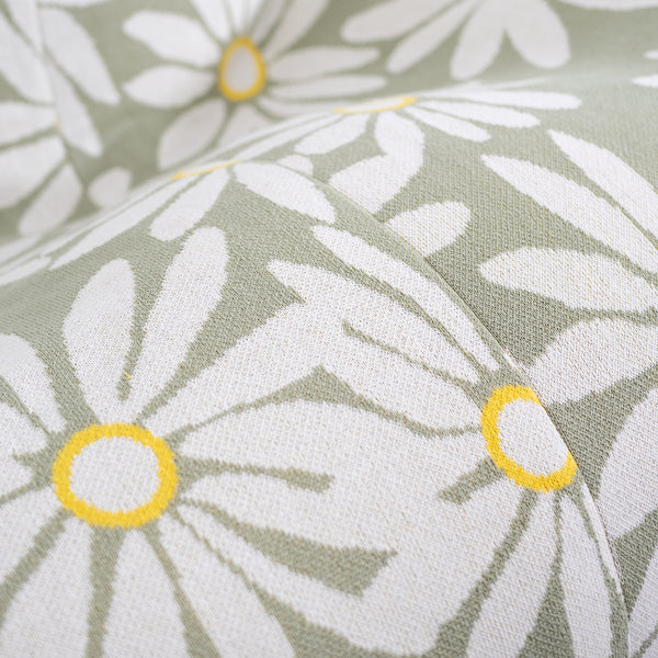 Zitzak Relaxstoel - Gebreid Bloemen Munt Fabric Close-up Image