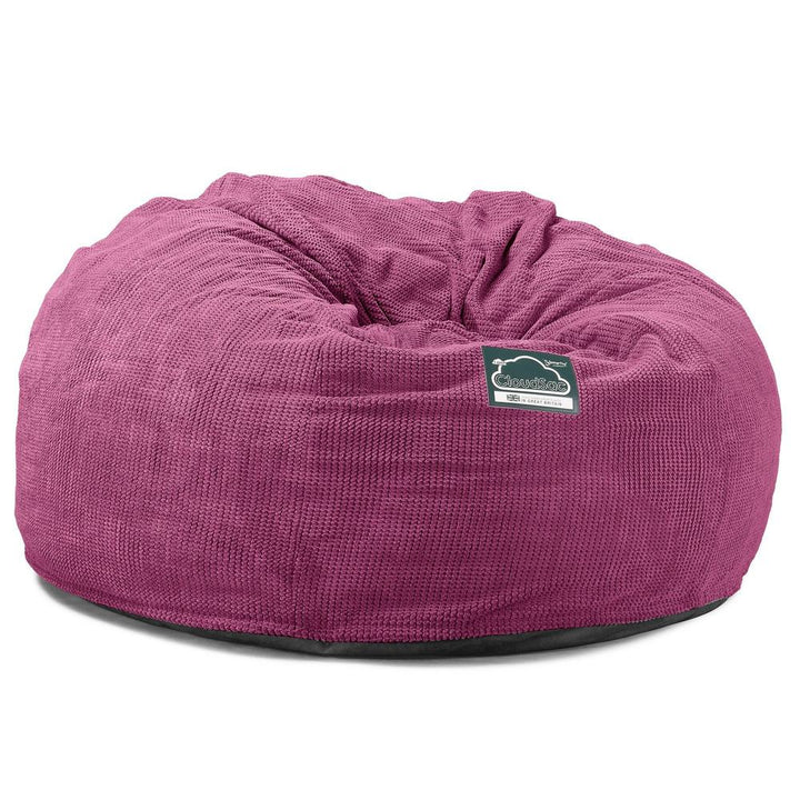 LOUNGE PUG, CloudSac 1010 XXL, Gigantische XXL Zitzakbank met Vezel-latex Vlokvulling, Pompom Roze