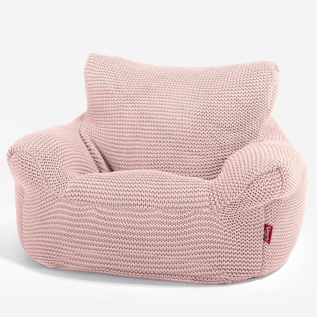 LOUNGE PUG - Kinderfauteuil Zitzakken - Poef - Ellos Gebreide Baby Roze