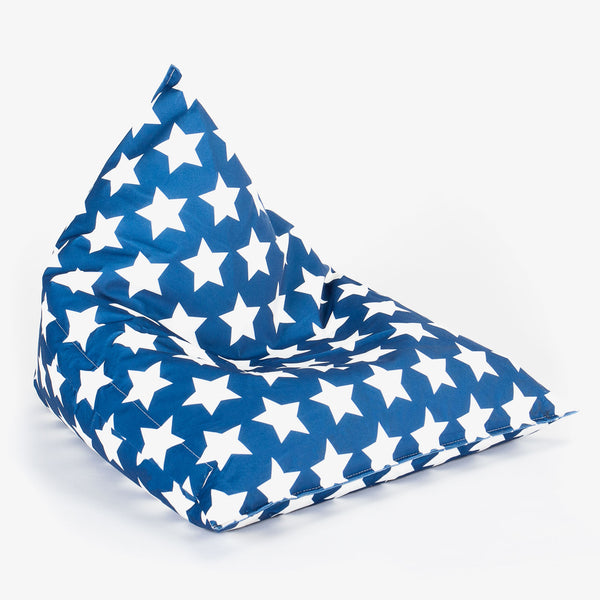 Kinder Zitzak Stoel 1-6 jaar oud - Afdruk Blauw Ster Fabric Close-up Image