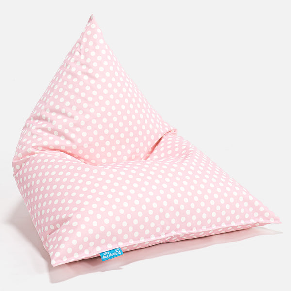 Kinder Zitzak Stoel 1-6 jaar oud - Afdruk Roze Polka Dot Fabric Close-up Image