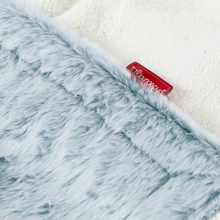 Sherpa-sprei / Deken - Nepkonijnenbont Stoffig Blauw 02