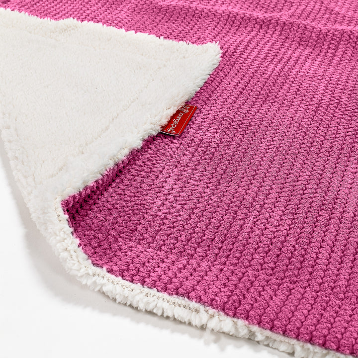 Sherpa-sprei / Deken - Pompom Roze 02