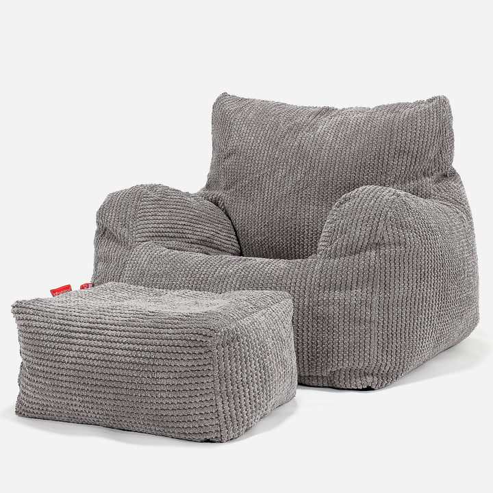 Zitzak Fauteuil - Pompom Antraciet 02